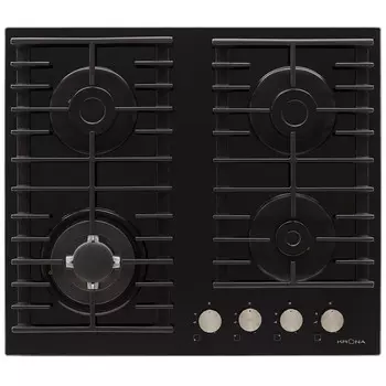 Варочная панель газовая Krona Hagel 60 BL W 4 конфорки черная