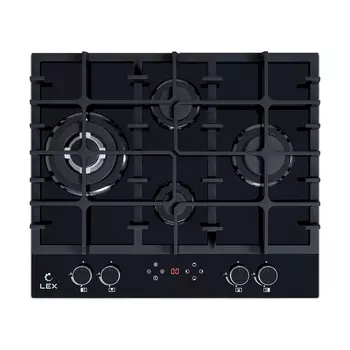 Варочная панель газовая Lex GVG 644 T BL 4 конфорки черная