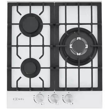 Варочная панель газовая Zugel ZGH451W 3 конфорки белая