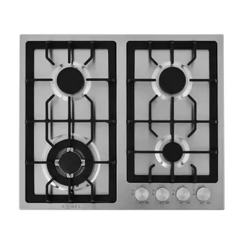 Варочная панель газовая Zugel ZGH601X 4 конфорки нержавеющая сталь
