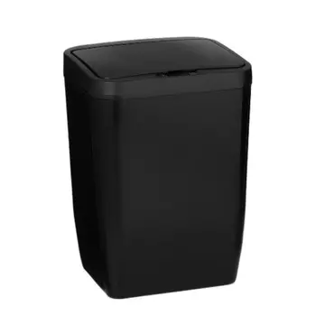 Ведро для мусора Доляна с крышкой 12 л пластик черное сенсорное