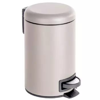Ведро для мусора Primanova Elit с крышкой 12 л металл бежевое с педалью