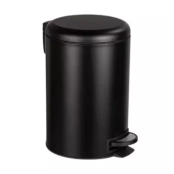 Ведро для мусора Primanova Elit с крышкой 12 л металл черное с педалью