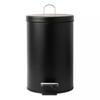 Ведро для мусора Stlz с крышкой 12 л нержавеющая сталь черный с педалью
