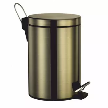 Ведро для мусора WasserKraft K-645 с крышкой 5 л металл светлая бронза с педалью