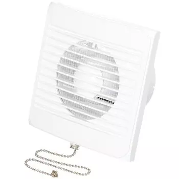 Вентилятор осевой Эвент С с тяговым выключателем с обратным клапаном с антимоскитной сеткой 157х157 мм d120 мм белый