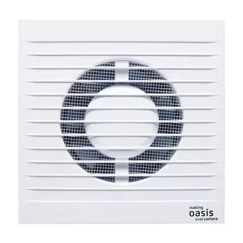 Вентилятор осевой Oasis Modern 100/90 с обратным клапаном с антимоскитной сеткой 160х160 мм d100 мм белый