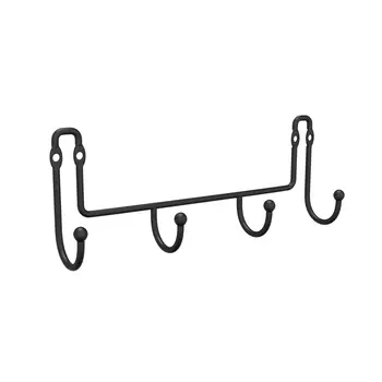 Вешалка для ванной Fora Fresh 4 крючка на шуруп металл черный (FOR-FR004BL)