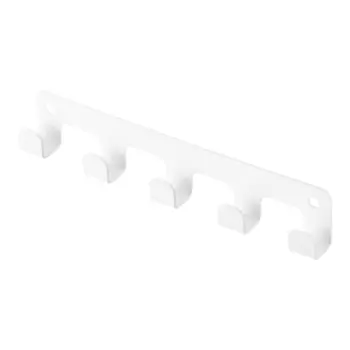 Вешалка для ванной Граф Держалкин 5 крючков на шуруп металл белый (GDK-5-б)