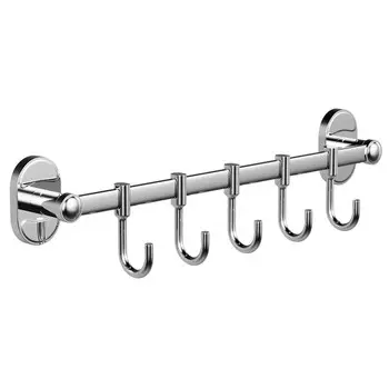 Вешалка для ванной Haiba HB1915-5 5 крючков на шуруп нержавеющая сталь хром (539722)