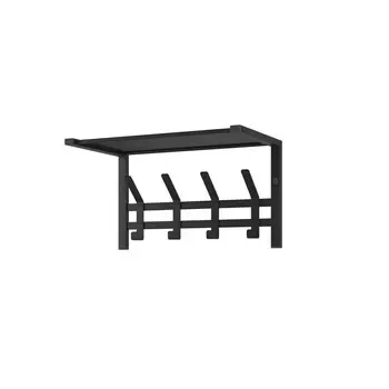 Вешалка настенная с полкой металлическая 10 крючков черная ЗМИ Торонто 11