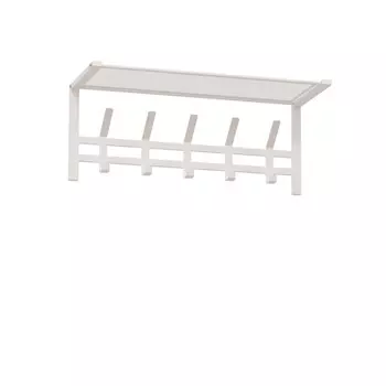 Вешалка настенная с полкой металлическая 10 крючков белая ЗМИ Торонто 21