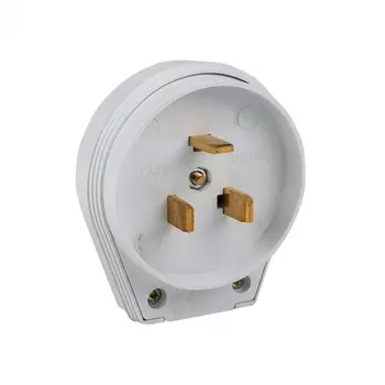 Вилка переносная открытая установка 2P+PE IP20 белая для разъема РШ-ВШ (AS-250-B-01)