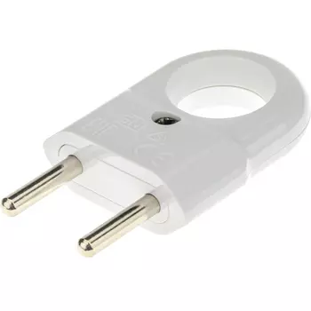 Вилка прямая без заземления 10 А 230 В Dwi с кольцом белая (30474 6)