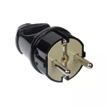 Вилка прямая с заземлением 16 А 250 В Dwi черная (30466 1)