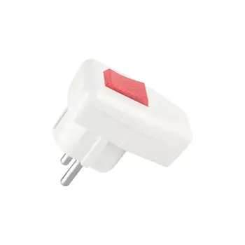 Вилка штепсельная Dwi с заземлением IP20 угловая белая