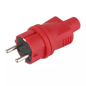 Вилка штепсельная Dwi с заземлением IP44 красная