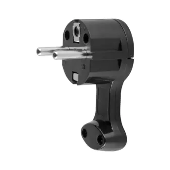 Вилка угловая с заземлением 16 А 230 В Dwi черная (30477 7)