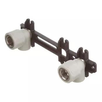 Водорозетка полипропиленовая FV-Plast двойная 20 мм х 1/2 ВР(г) на планке (219120)