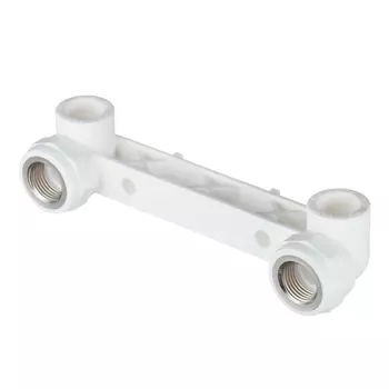 Водорозетка полипропиленовая Valtec двойная 20 мм х 1/2 ВР(г) на планке (VTp.724.0.02004)