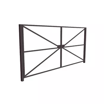 Ворота распашные каркас со столбами Оптима 4х2 м коричневые RAL 8017