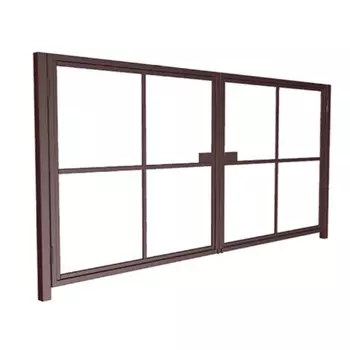 Ворота распашные каркас усиленный со столбами Оптима 4х2 м коричневые RAL 8017