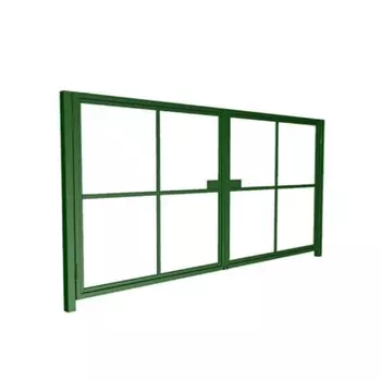 Ворота распашные каркас усиленный со столбами Оптима 4х2 м зеленые RAL 6005