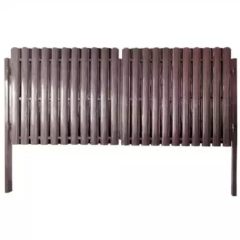 Ворота распашные с двухсторонним штакетником в два ряда 3х1,5 м коричневые RAL 8017