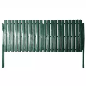 Ворота распашные с двухсторонним штакетником в два ряда 3х1,5 м зеленые RAL 6005