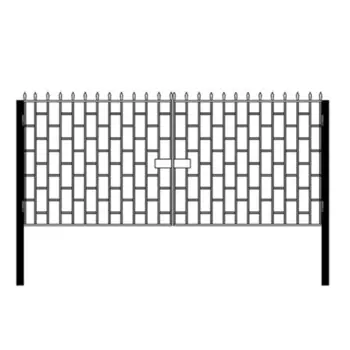 Ворота распашные с фигурными элементами Плецер 4х2 м черные