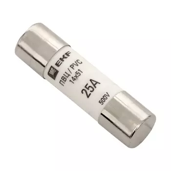 Вставка плавкая цилиндрическая EKF PROxima ПВЦ 25А 14х51 мм 500 В IP20 (10 шт.) (pvc-14х51-25)