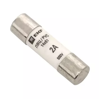 Вставка плавкая цилиндрическая EKF PROxima ПВЦ 2А 14х51 мм 500 В IP20 (10 шт.) (pvc-14х51-2)