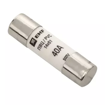 Вставка плавкая цилиндрическая EKF PROxima ПВЦ 40А 14х51 мм 500 В IP20 (10 шт.) (pvc-14х51-40)