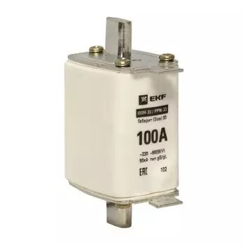 Вставка плавкая EKF ППН-33 100А 50 кА 660 В (fus-33/160/100)