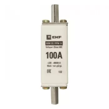 Вставка плавкая EKF ППН-33 100А 50 кА 660 В (fus-33/100)