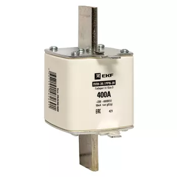 Вставка плавкая EKF PROxima ППН-39 400А 50 кА 660 В (fus-39/630/400)