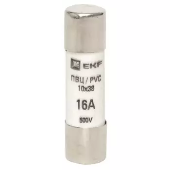 Вставка плавкая EKF ПВЦ 16А 50 кА 500 В цилиндрическая (pvc-10x38-16)