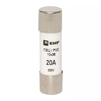 Вставка плавкая EKF ПВЦ 20А 50 кА 500 В цилиндрическая (pvc-10x38-20)
