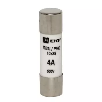 Вставка плавкая EKF ПВЦ 4А 50 кА 500 В цилиндрическая (pvc-10x38-4)
