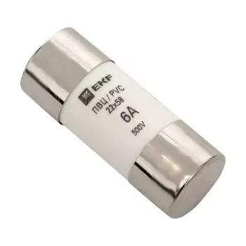Вставка плавкая EKF PROxima ПВЦ 6А 50 кА 220 В цилиндрическая (10 шт.) (pvc-22x58-6)
