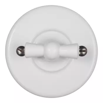 Выключатель Bironi Лизетта двухклавишный накладной белый ретро (B1-202-21)