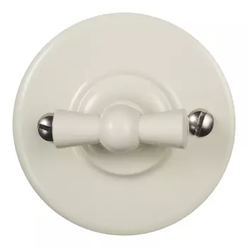 Выключатель Bironi Лизетта двухклавишный накладной слоновая кость ретро (B1-202-211)