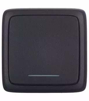 Выключатель Hegel Alfa одноклавишный накладной черный с подсветкой (ВА10-114-08)