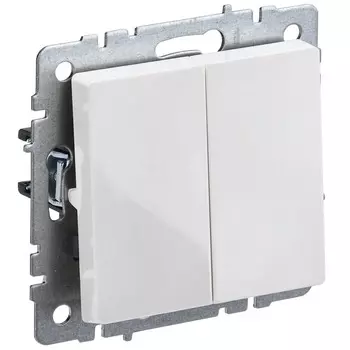 Выключатель IEK Brite ВС10-2-0-БрБ двухклавишный встраиваемый белый (BR-V20-0-10-K01)