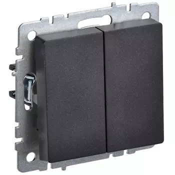 Выключатель IEK Brite ВС10-2-0-БрЧ двухклавишный встраиваемый черный (BR-V20-0-10-K02)