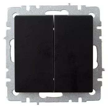 Выключатель IEK Brite ВС10-2-6-БрЧ двухклавишный встраиваемый черный проходной (BR-V22-0-10-K02)
