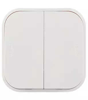 Выключатель Legrand Quteo двухклавишный накладной белый (782202)