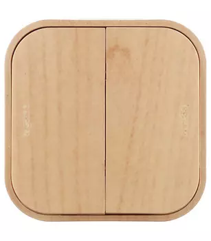 Выключатель Legrand Quteo двухклавишный накладной дерево (782262)