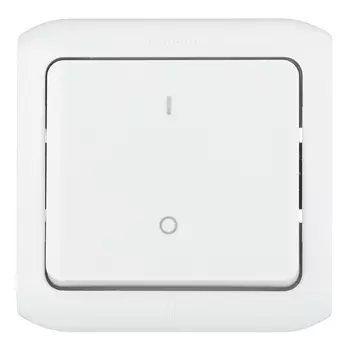 Выключатель Legrand Quteo одноклавишный накладной серый (782339)