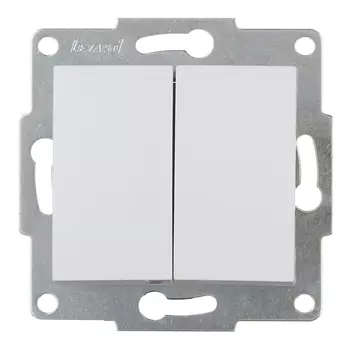 Выключатель Lezard Karina двухклавишный встраиваемый белый (707-0288-101)